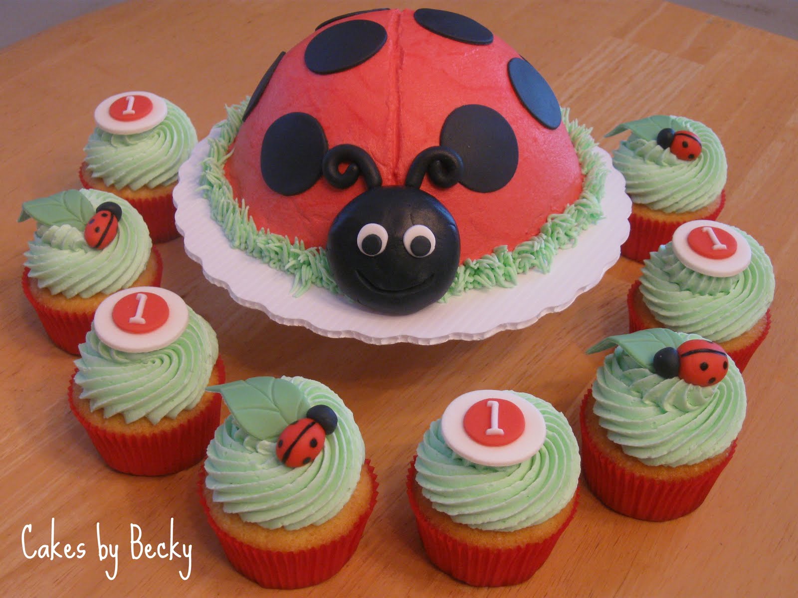 Ladybug First Birthday Cake