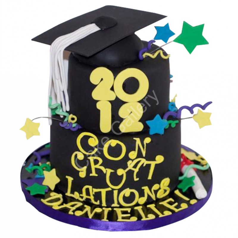 Layered Graduation Cakes Layered Graduation Cakes