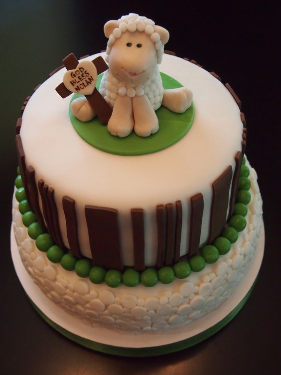 Little Lamb Baptism Cake