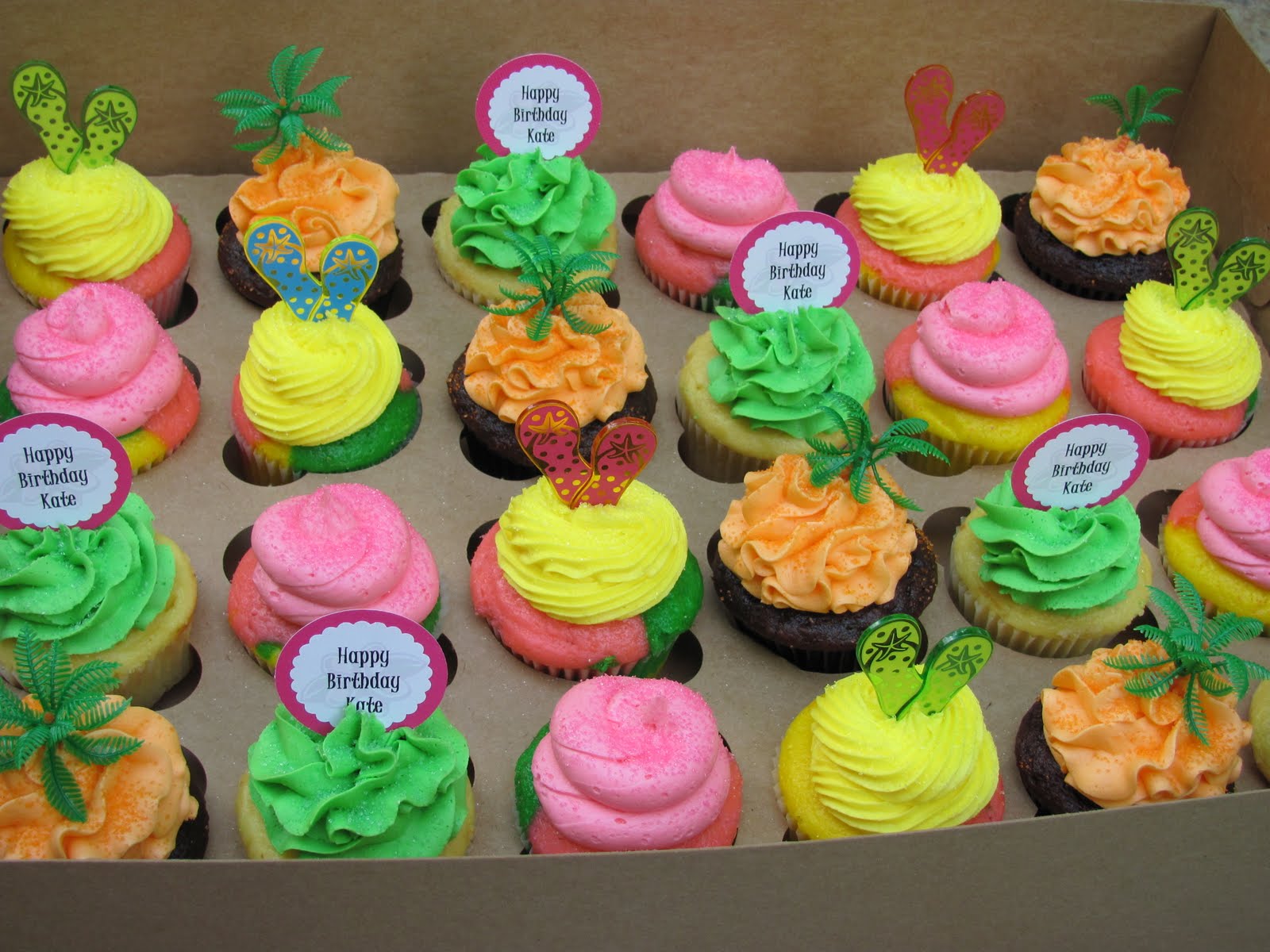 Luau Birthday Party Cupcake Ideas