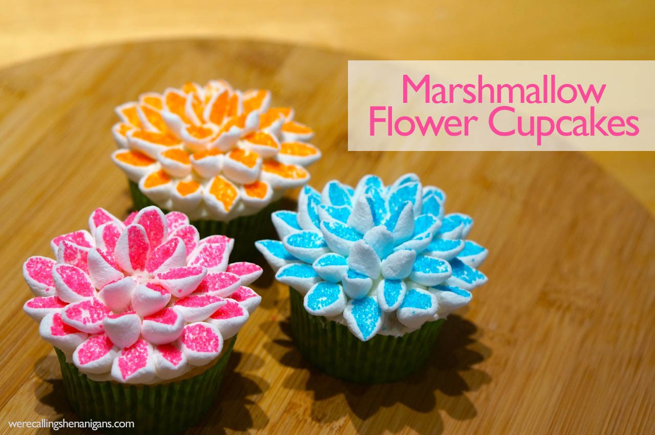 Marshmallow Flower Cupcakes