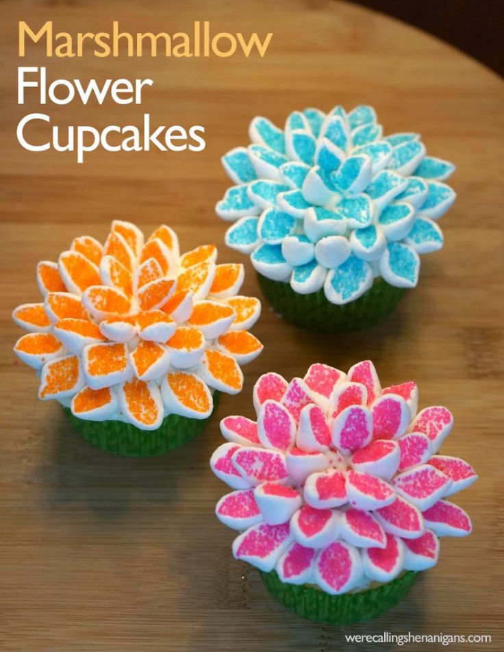 Marshmallow Flower Cupcakes