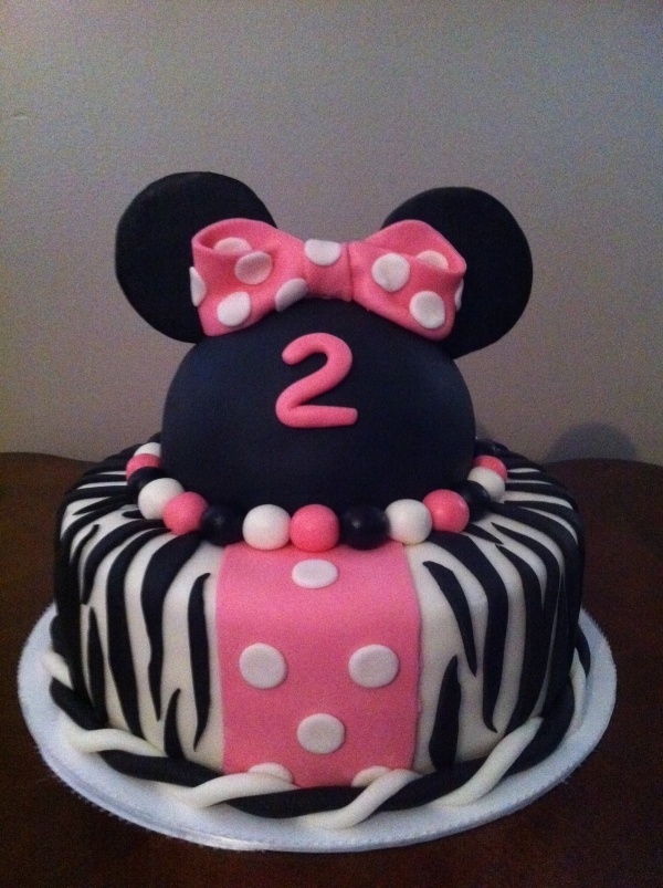 Minnie Mouse and Zebra Cake