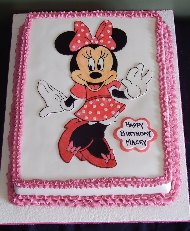 Minnie Mouse Birthday Sheet Cakes Minnie Mouse Birthday Sheet Cakes