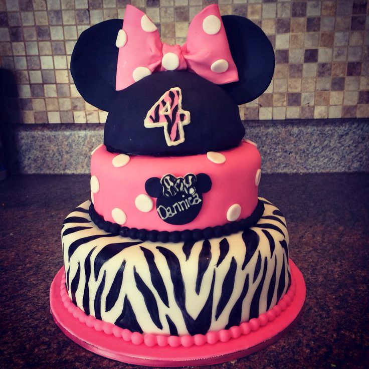 Minnie Mouse Zebra Cake