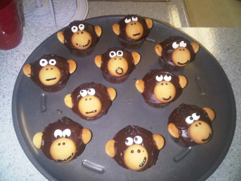 Monkey Birthday Cupcakes