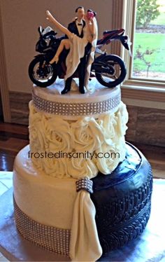 Motorcycle Theme Wedding Cake