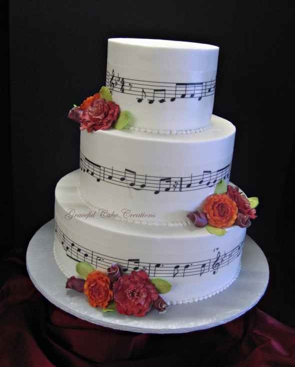 Music Themed Wedding Cake