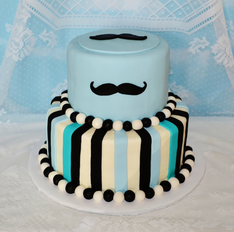 Mustache Baby Shower Cake