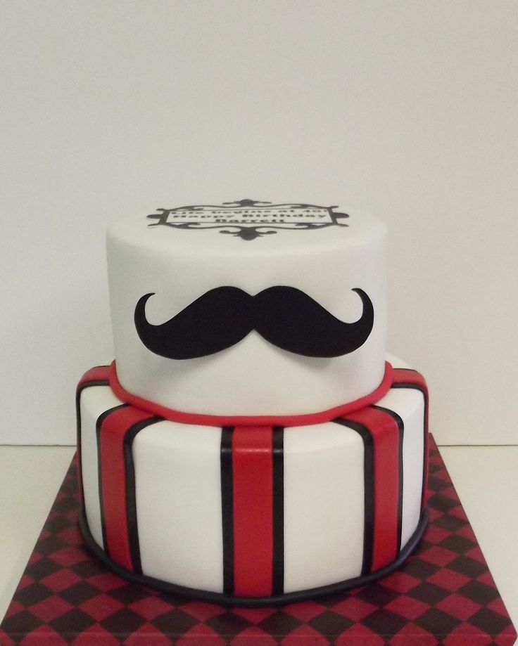 Mustache Birthday Cake