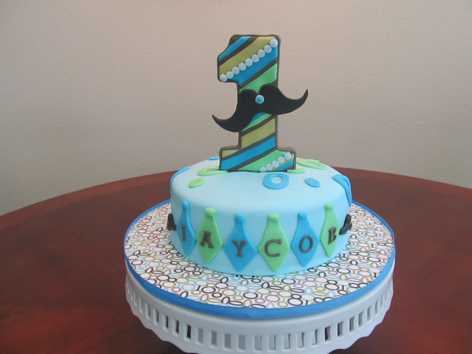 Mustache Theme Birthday Cake