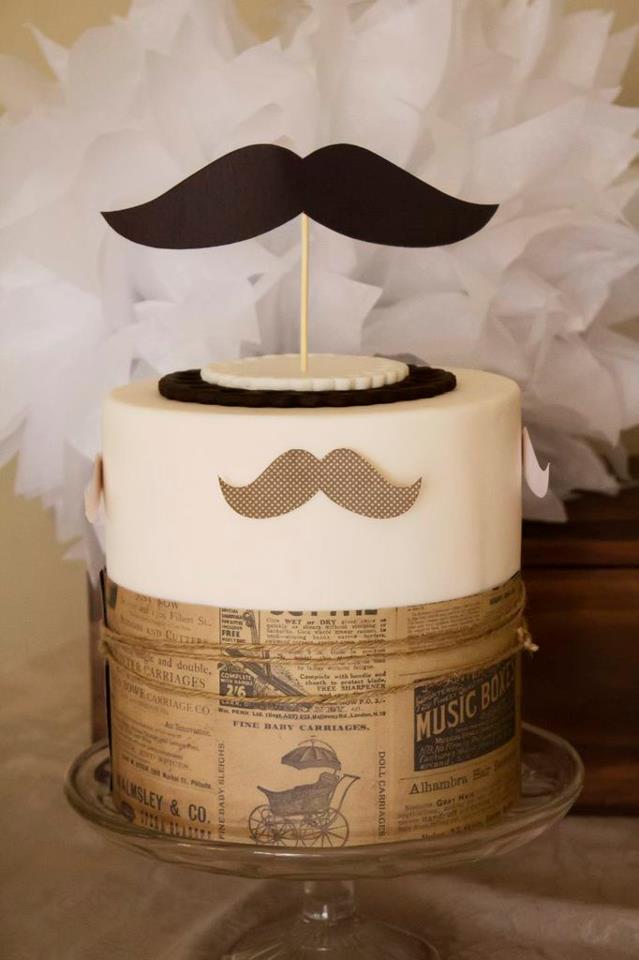 Mustache Themed Birthday Cake