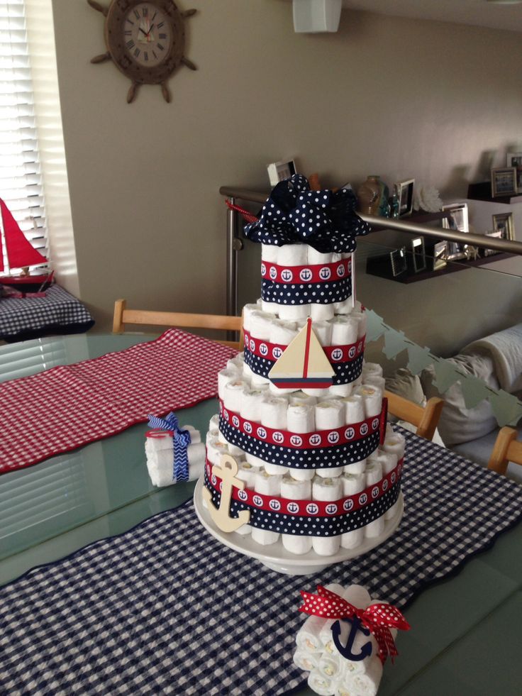 Nautical Diaper Cake DIY