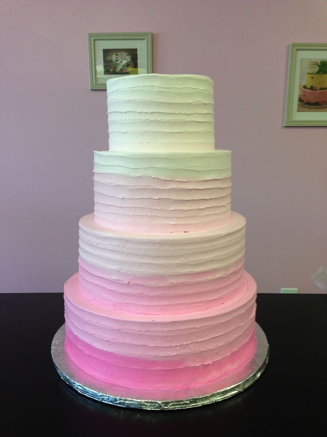 Ombre Buttercream Wedding Cake
