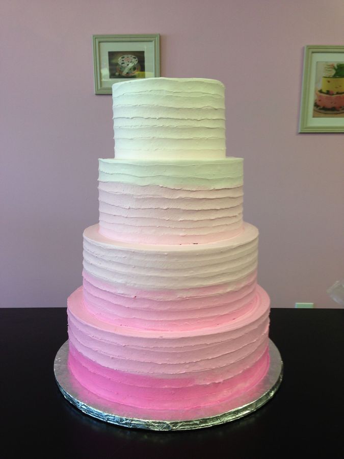 Ombre Buttercream Wedding Cake Ombre Buttercream Wedding Cake