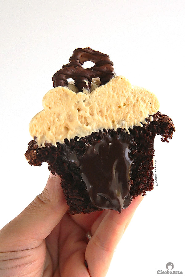 Peanut Butter Chocolate Cupcakes with Filling