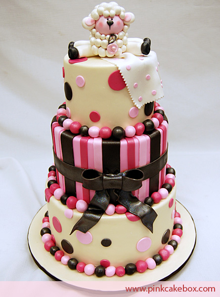 Pink and Brown Baby Shower Cake