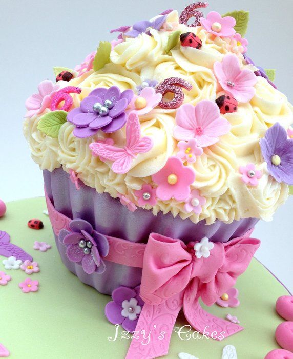 Pink and Purple Giant Cupcake Cake