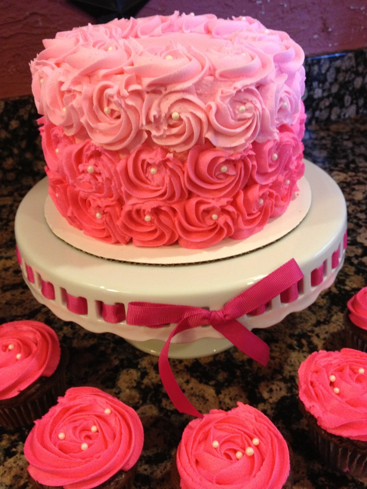 Pink Camo Buttercream Cake
