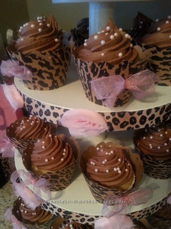 Pink Cheetah Print Birthday Cake