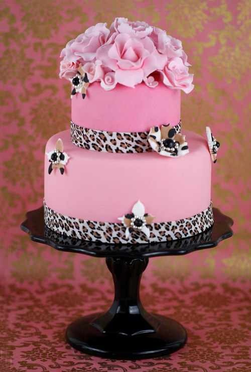 Pink Leopard Print Cake