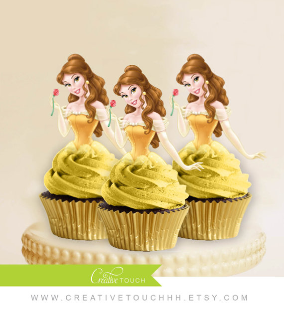 Princess Belle Cupcake Toppers