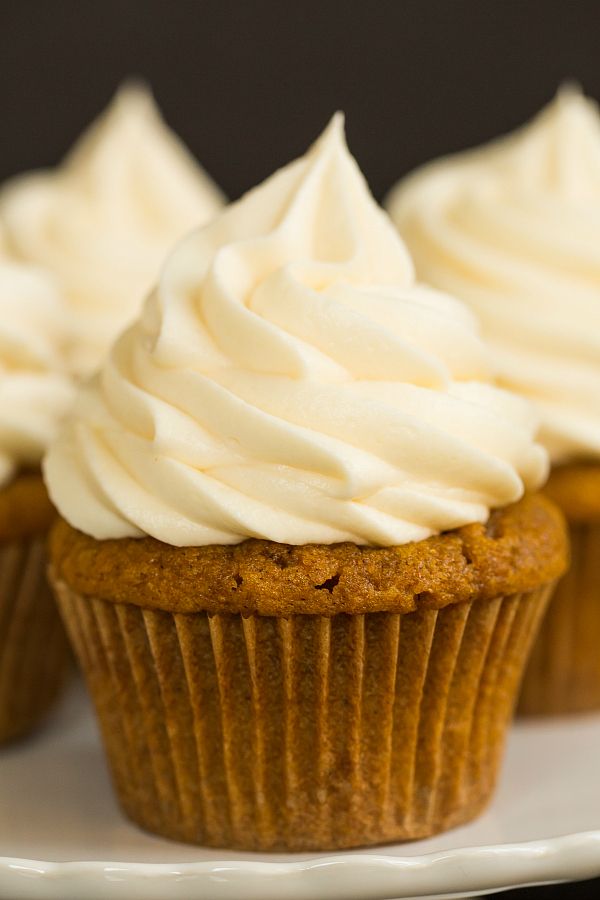 Pumpkin Cupcakes with Cream Cheese Frosting