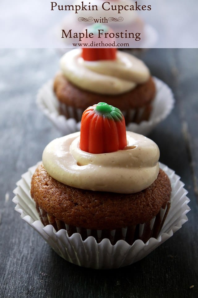 Pumpkin Cupcakes with Maple Frosting