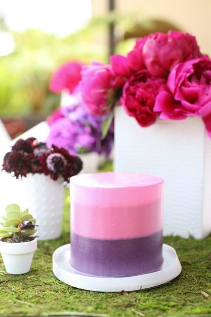 Purple Buttercream Ombre Cake Purple Buttercream Ombre Cake