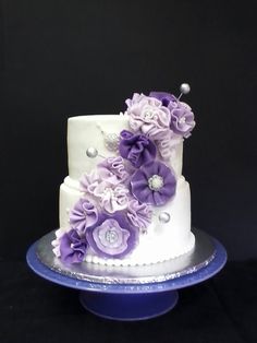 Purple Flower Birthday Cake