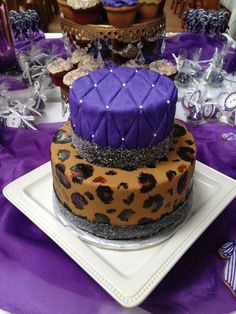 Purple Leopard Print Cake