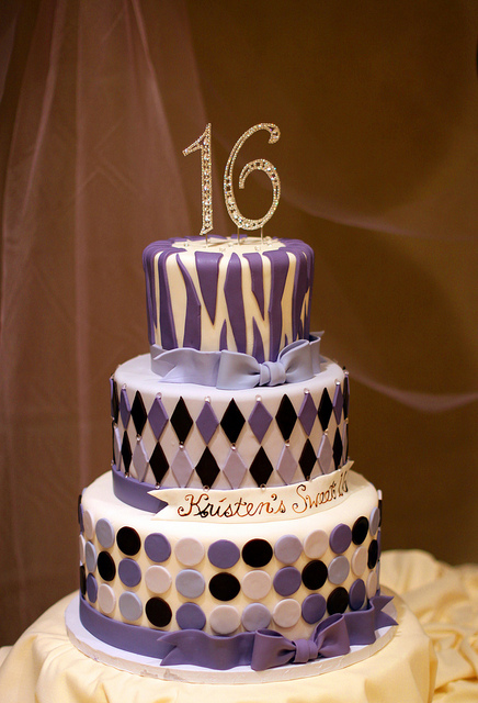 Purple Sweet 16 Birthday Cakes