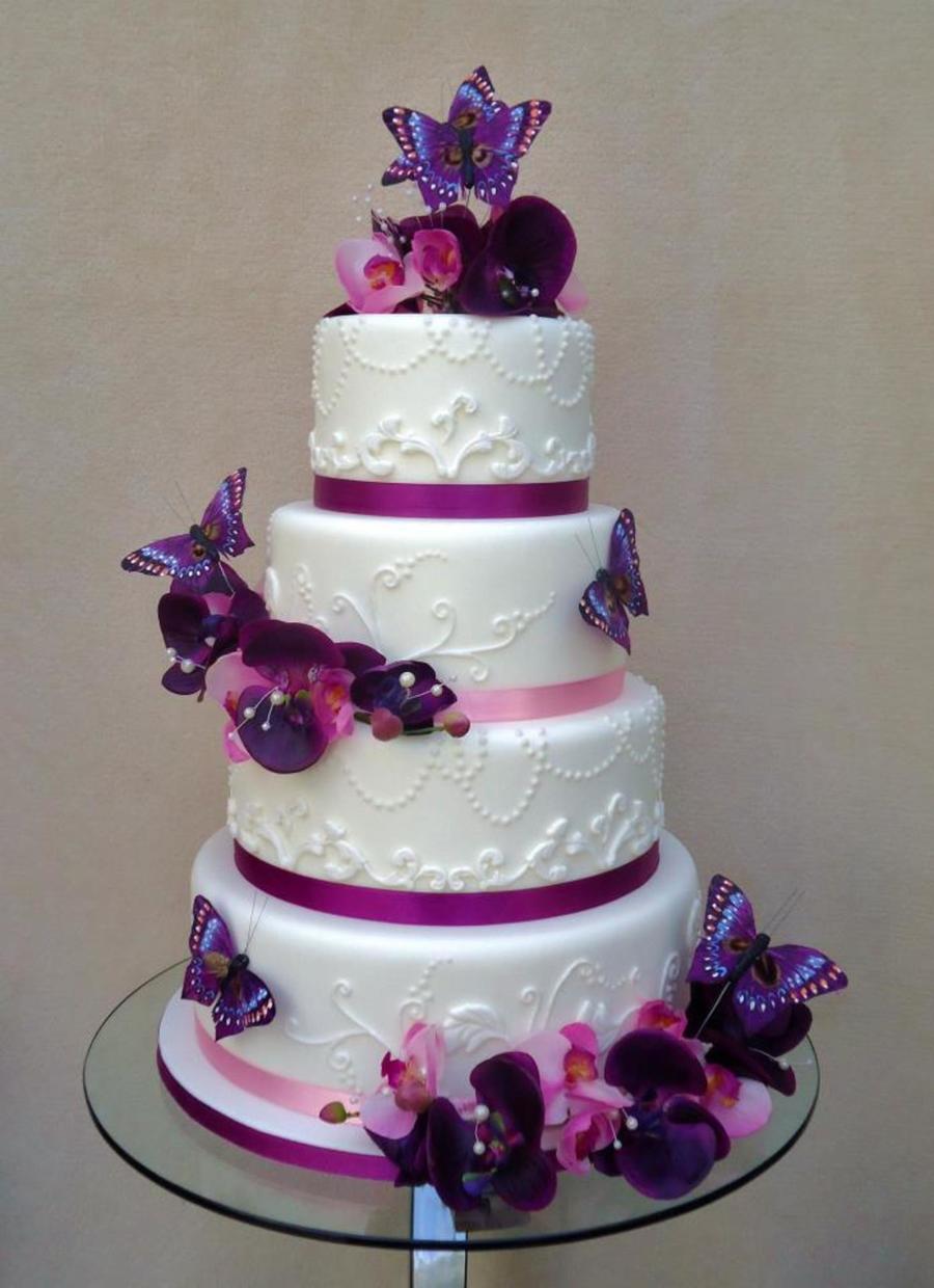 Purple Theme Wedding Cake Purple Theme Wedding Cake