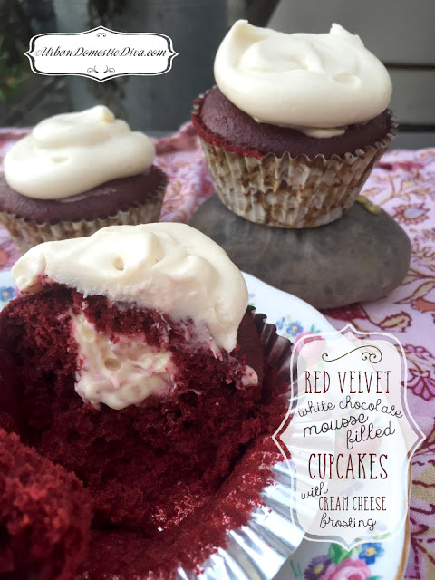 Red Velvet Cupcakes with Chocolate Filling