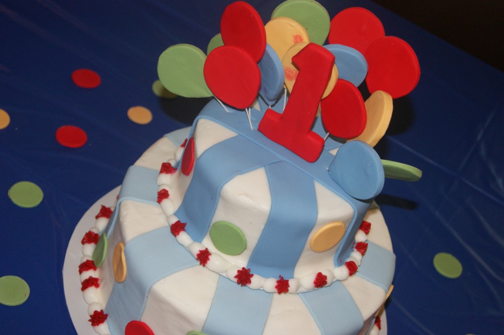 Red Yellow-Green Blue Birthday Cake