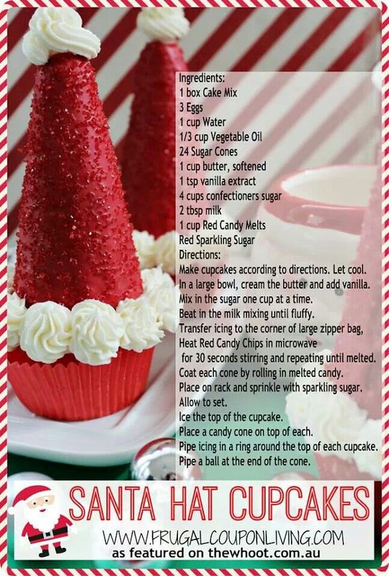 Santa Hat Cupcake Cones Ice Cream Using Santa Hat Cupcake Cones Ice Cream Using