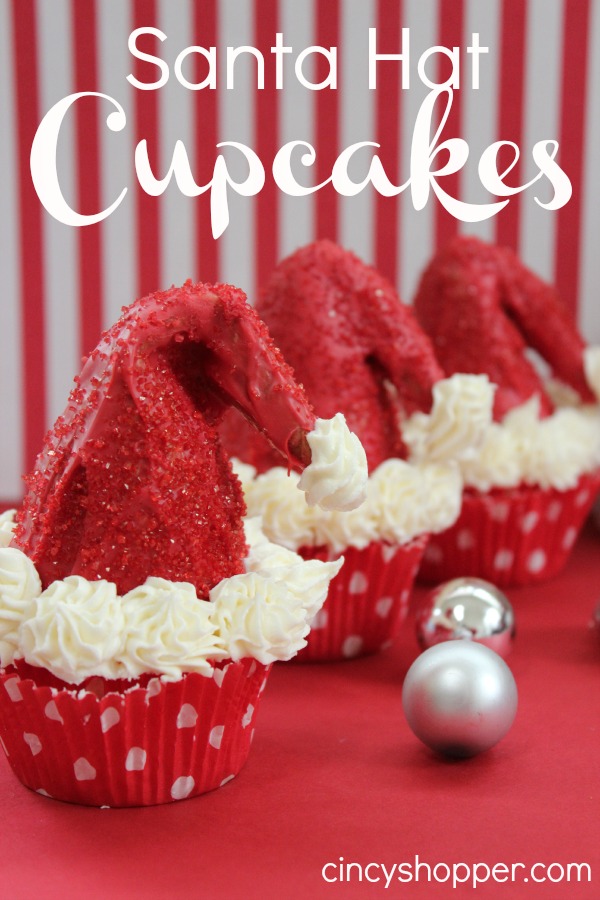 Santa Hat Cupcakes