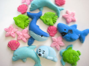 Sea Creature Edible Cake Decorations