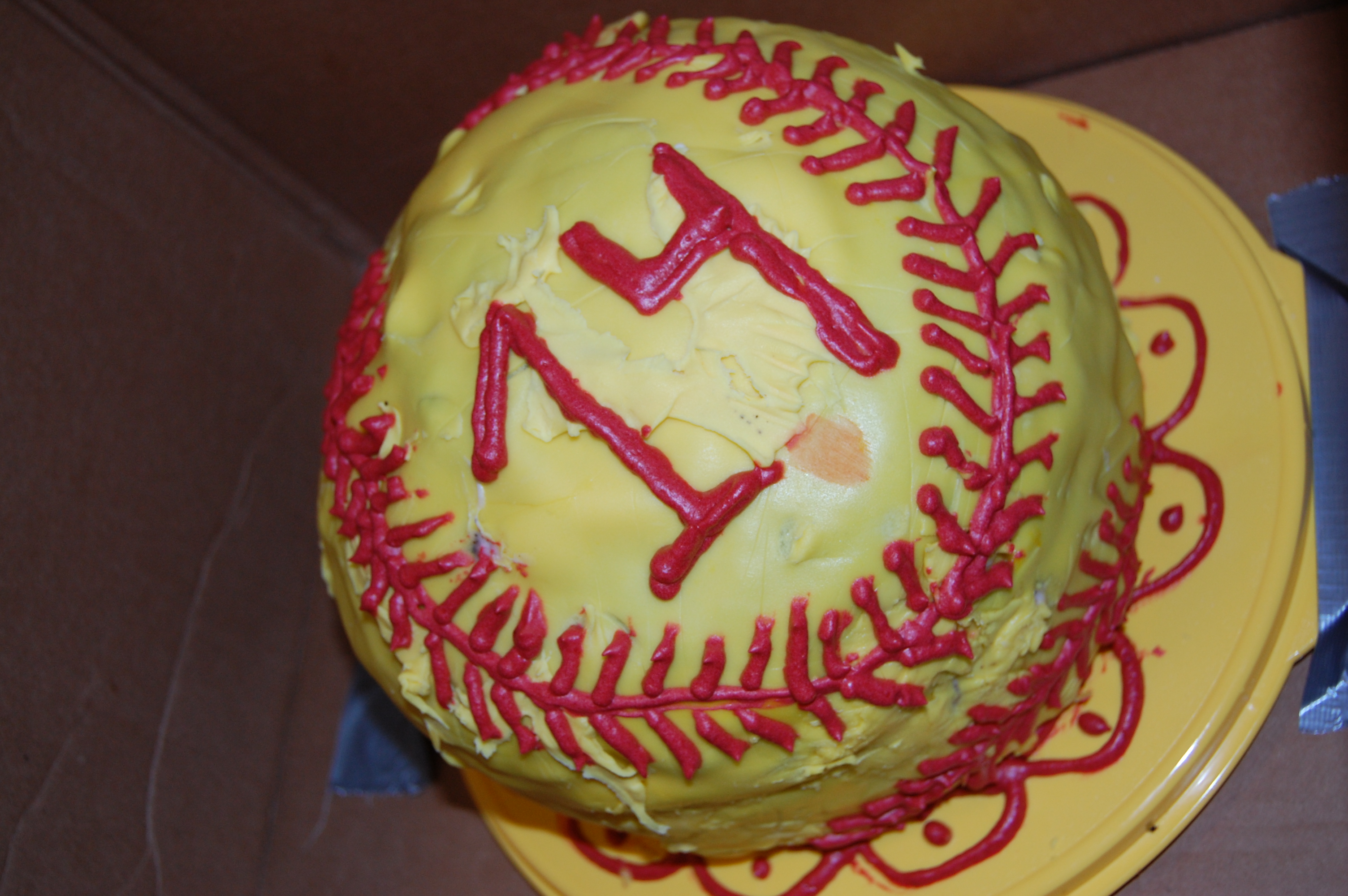 Softball Birthday Cake Softball Birthday Cake