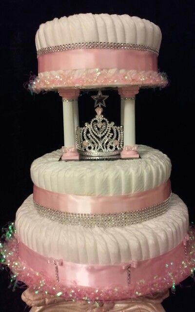Spinning Princess Diaper Cake Tiara