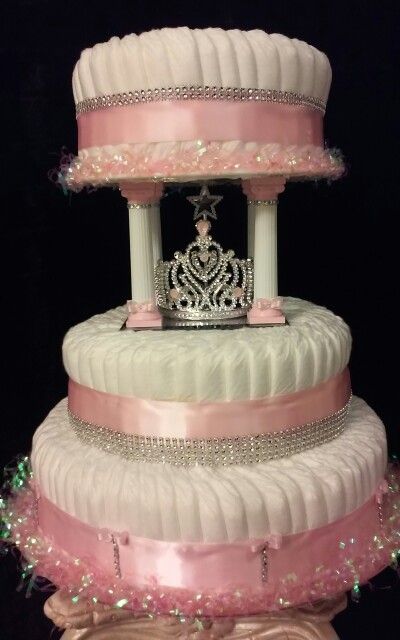 Spinning Princess Diaper Cake Tiara Spinning Princess Diaper Cake Tiara