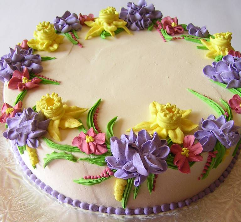 Spring Floral Buttercream Cake