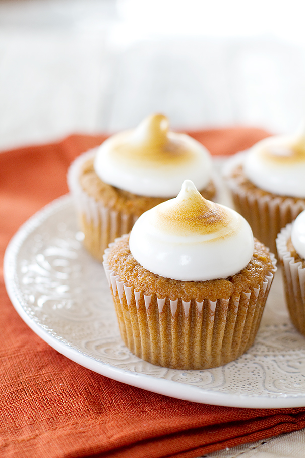 Sweet Potato Cupcakes with Toasted Marshmallow Frosting