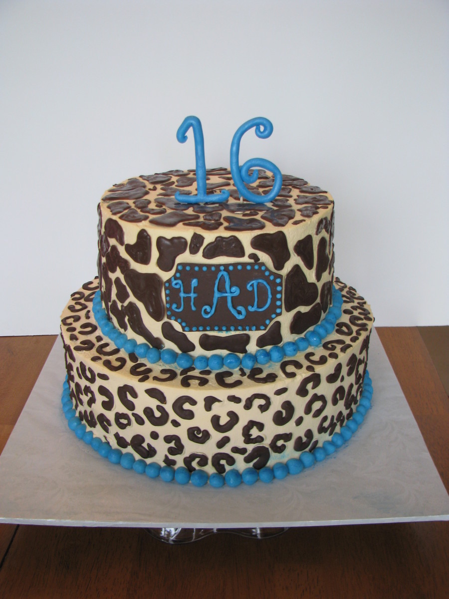 Turquoise Animal Print Cakes