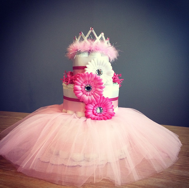 12 Photos of Diaper Cakes For Girls With Tiara 12 Photos of Diaper Cakes For Girls With Tiara