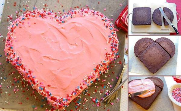 Valentine's Day Heart Shaped Cake