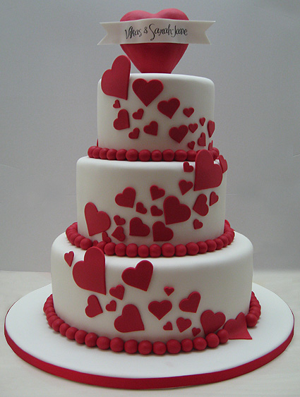 9 Photos of Valentine Theme Wedding Cakes