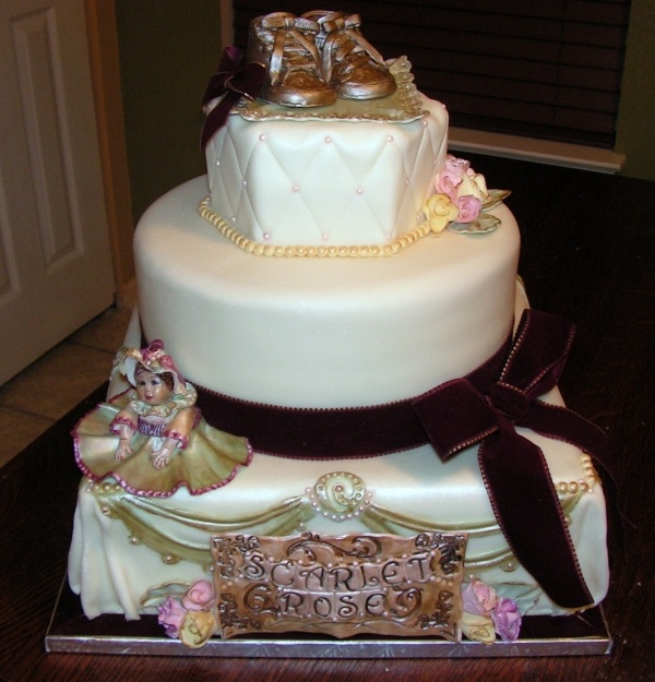 Victorian Baby Shower Cake Victorian Baby Shower Cake
