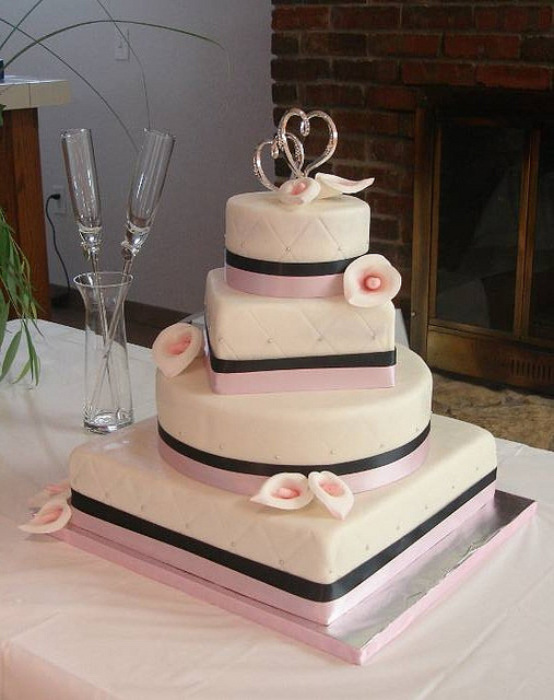 Wedding Cake with Calla Lilies