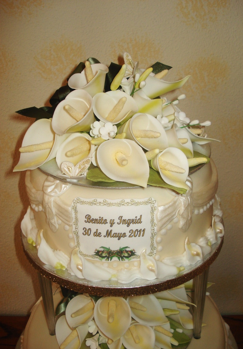 Wedding Cake with Calla Lilies